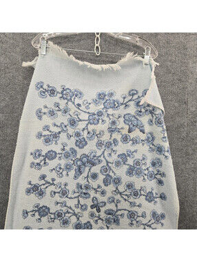 Stevens Blue Cherry Blossom Cotton Bath Towel Made in USA 22"x42"